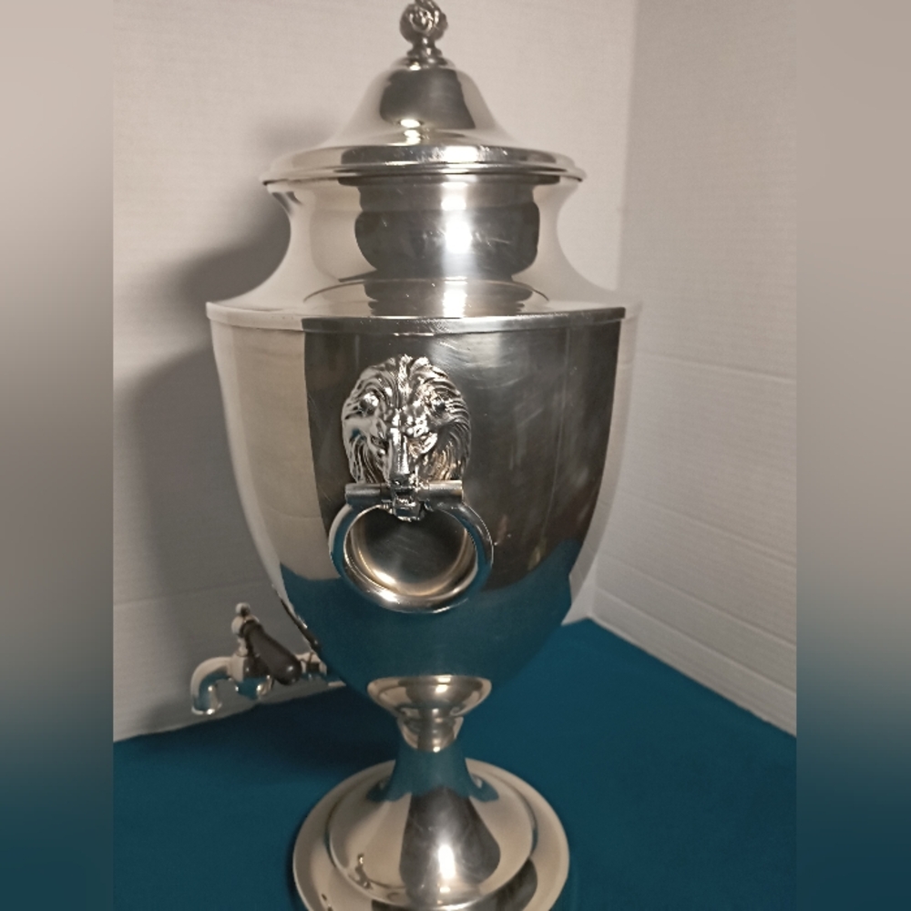 Silver Plated Samovar with Lion Handles